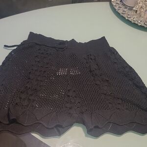 SHEIN Black Knit Crochet Shorts